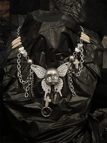 Butterfly Baby Pendant Necklace Choker