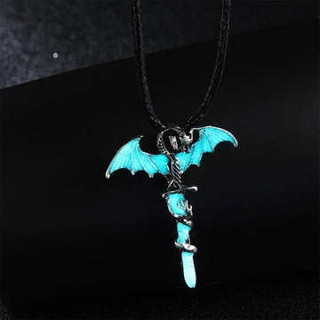 Luminous Dragon Pendant – Steampunk Glow Necklace