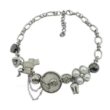Biotic Muse – Floral Metal Pendant Choker