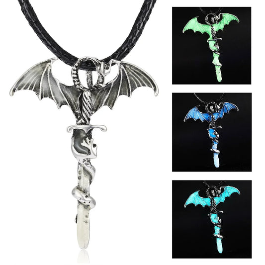 Luminous Dragon Pendant – Steampunk Glow Necklace
