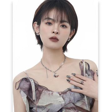 Scarlet Moon Earrings – Cyberpunk Style