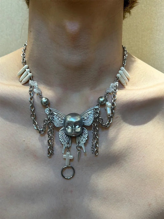 Butterfly Baby Pendant Necklace Choker